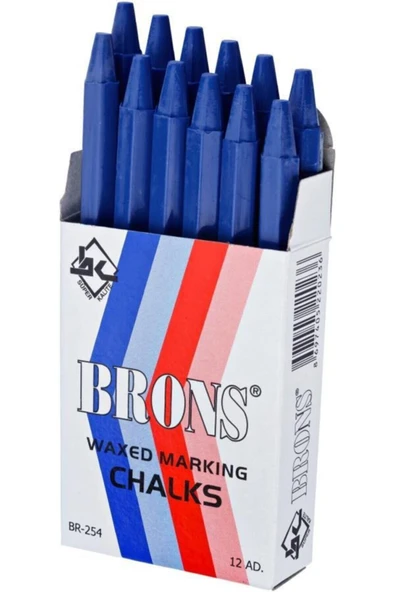 Brons Tebeşir Yuvarlak Yağlı Mavi 12 Li Br 254 / Brons ürün görseli 1