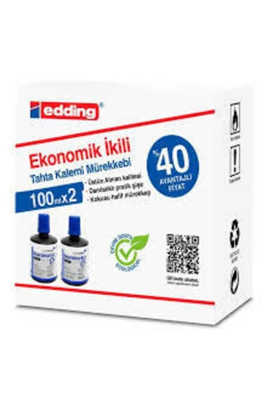 Edding Legamaster Mürekkep 100 Ml Mavi 2 Li Set tkm ürün görseli 1