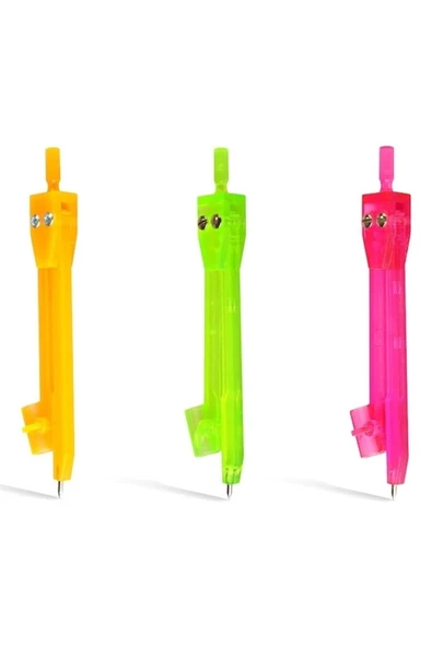 HATAS Öğrenci Tipi Plastik Pergel Neon Renkler 0882 ürün görseli 1