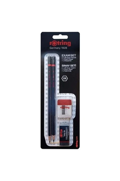 Rotring 4 Parça Sınav Seti - Sınav Kalemi, Silgi, Kalemtraş ürün görseli 1
