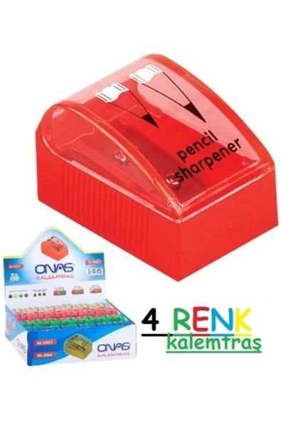 Onas 4 Adet Kalemtraş Çiftli Ve Kapaklı ürün görseli 1