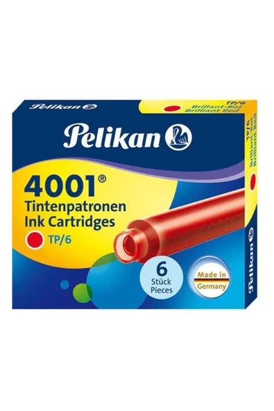 Pelikan Tp6x Dolma Kalem Kartuşu Kırmızı ürün görseli 1