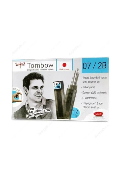 Tombow Mono Lead 0.7mm 2B Min (Uç) 12'li Kutu ürün görseli 1