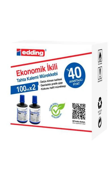 Edding Tahta Kalemi Mürekkebi Mavi 100 ml 2 Li Lm1199k203 tkm ürün görseli 1