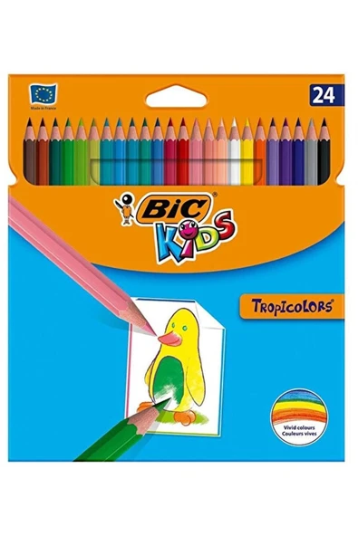 Bic Marka: Bıc Kids Tropicolors Kuru Boya Kalemi Uzun 24 Renk Kategori: Kuru Boya Kalemi ürün görseli 1