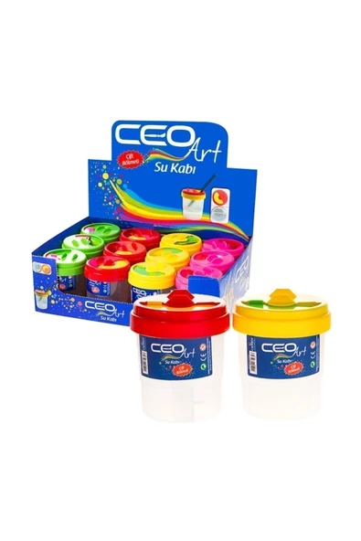Ceoart Ceo Art Fırça Yıkama Kabı Çift Bölmeli Su0001 Asorti 1 Adet S.k ürün görseli 1