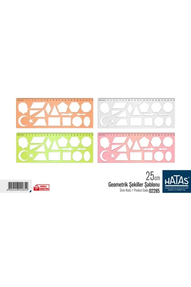 HATAS 02285 Geometrik Şekiller Şablonu 26*10 Cm ürün görseli 1
