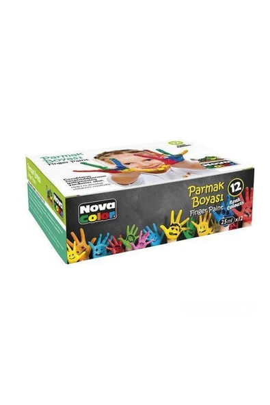 Nova Color 12'li Parmak Boyası 12 Renk Parmak Boyası 12x25ml ürün görseli 1