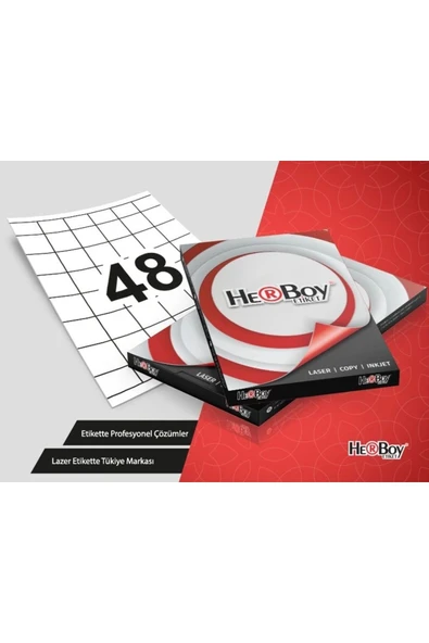 Herboy Hb-1348 35mmx35mm Beyaz Lazer Etiket ürün görseli 1