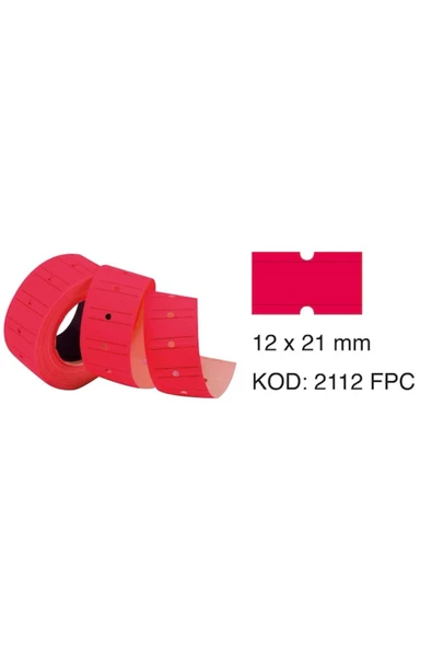 Tanex Fosforlu Pembe Fiyat Etiketi 12x21 Mm 800x6 Adet Rulo ürün görseli 1