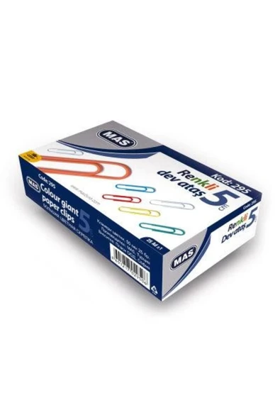 Mas Ataş Dev Renkli Pvc Kaplı 50 Mm Büyük Ataş ürün görseli 1