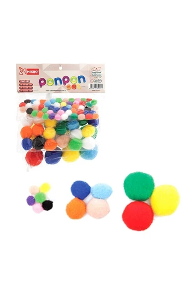 Mikro Ponpon Set 10-20-30 Mm ( 10 Paket ) ürün görseli 1