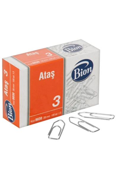Mas Marka: 9030 Bion Ataş 28 Mm No:3 100'lü Paket Kategori: Ataşlar ürün görseli 1
