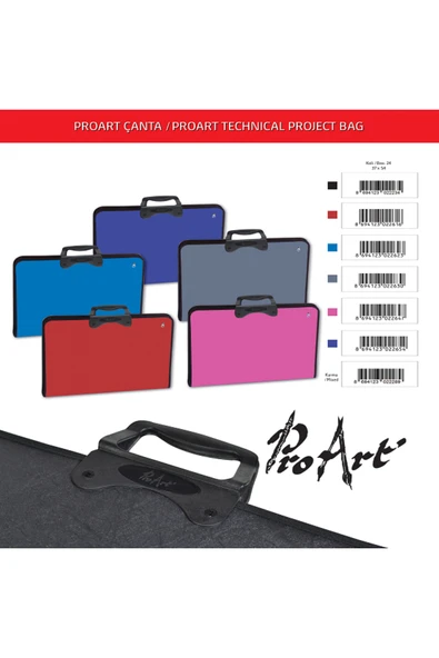 Abka Proart 37x54cm Resim/proje Çantası Kırmızı / 007 ürün görseli 1