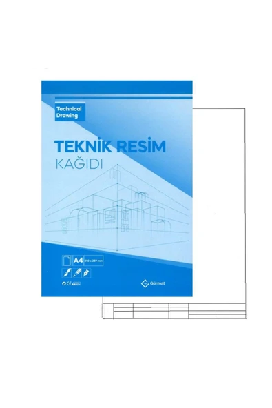 GÜRMAT A4 Teknik Resim Defteri Dik 40 Yaprak Antetli A-4 Teknik Resim Defteri 1 Adet ürün görseli 1