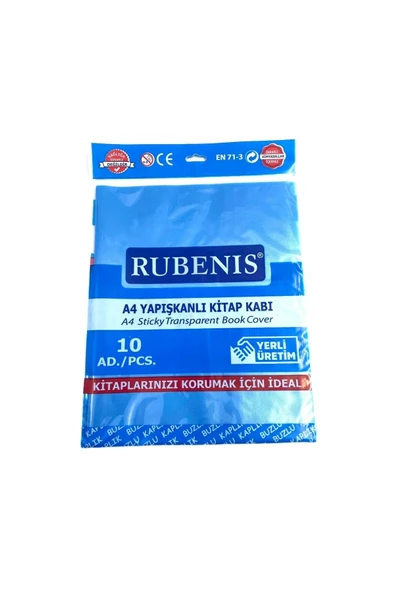 Rubenis A4 Yapışkanlı Buzlu Şeffaf Kitap Kabı 10'lu Farklı Renk Seçenekleriyle ürün görseli 1
