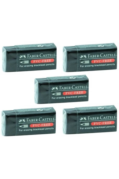 Faber Castell Pvc Free No:30 Küçük Boy Siyah Silgi 5 Li ürün görseli 1