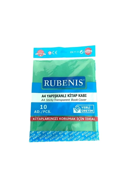 Rubenis A4 Yapışkanlı Buzlu Şeffaf Kitap Kabı 10'lu Farklı Renk Seçenekleriyle ürün görseli 1