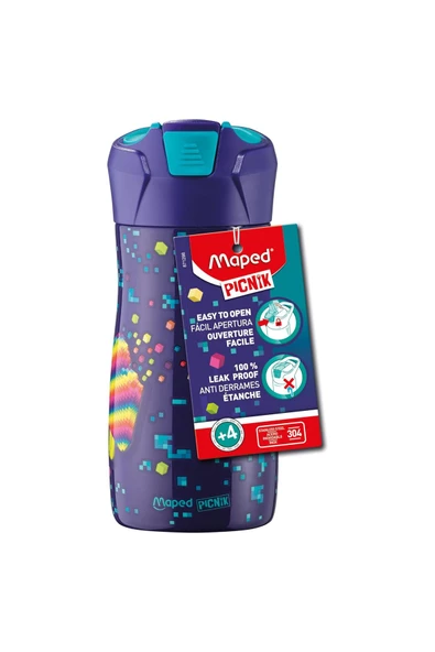 Maped Picnik 430 Ml Paslanmaz Çelik Matara Suluk Pixel 871298 ürün görseli 1