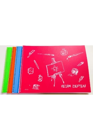 Defne Plastik Kapak ( 3 Adet ) 25x35 Telli Resim Defteri 25 Yp. ürün görseli 1