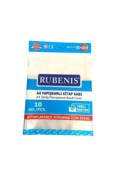 Rubenis A4 Yapışkanlı Buzlu Şeffaf Kitap Kabı 10'lu Farklı Renk Seçenekleriyle ürün görseli 1