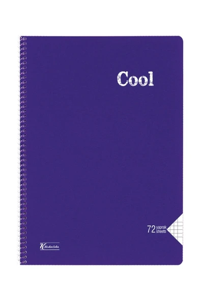 KESKİN COLOR Keskin Color Cool 72 Yp. Kareli A4 Plastik Kapak Spiralli Defter ürün görseli 1