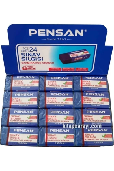 Pensan Sınav Silgisi Mavi 24'lü Paket Yumuşak Iz Bırakmaz ürün görseli 1