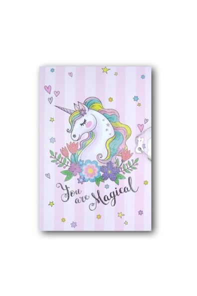 ÇINAR DEFTER Çınar Uni Note Kilitli Günlük & Hatıra Defteri Unicorn Magical ürün görseli 1