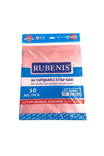Rubenis A4 Yapışkanlı Buzlu Şeffaf Kitap Kabı 10'lu Farklı Renk Seçenekleriyle ürün görseli 1