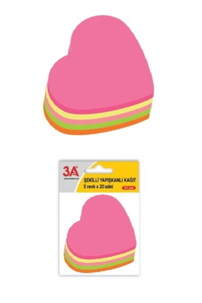 3A Kalpli Post It, Renkli Yapışkanlı Not Kağıdı ürün görseli 1