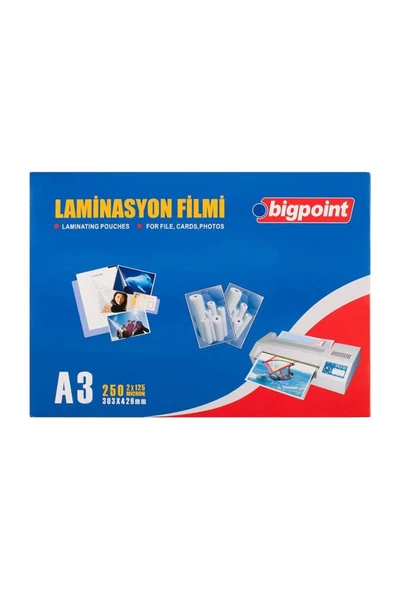 Bigpoint Bp693 Laminasyon Filmi A3 (125 MİCRON - 100 LÜ PAKET) ürün görseli 1