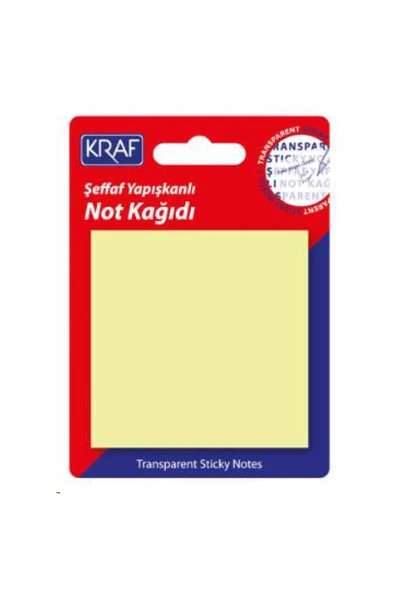 KRAF Yapışkanlı Not Kağıdı 76x76 50 Yp. Şeffaf Sarı 7676tr ürün görseli 1