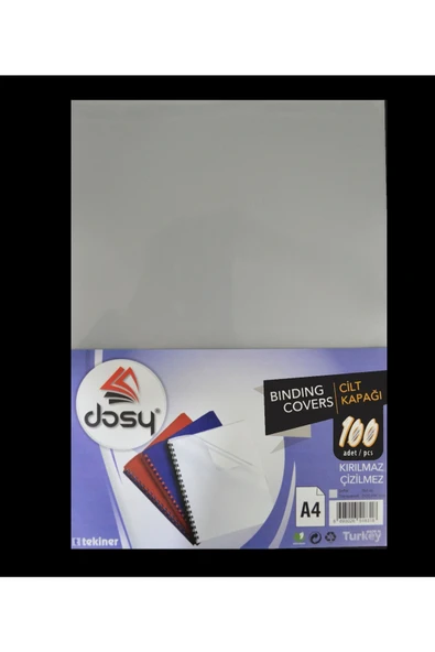 Dosy Cilt Kapağı A4 160 Micron 100 Lü Paket Şeffaf ürün görseli 1