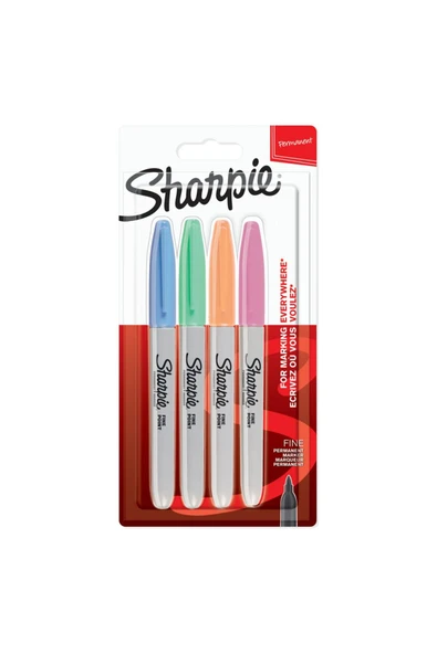 Sharpie Fine Permanent Markör 4'Lü Paket, Pastel Renkler ürün görseli 1