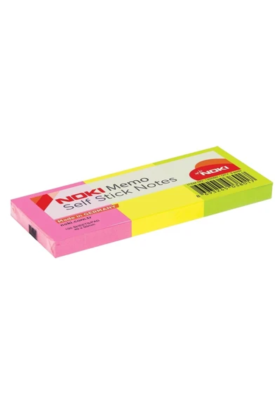 Noki Yapışkanlı Not Kağıdı 38x51 mm 100 Yaprak x 3 Adet Karışık Neon 3 Lü 12005N ürün görseli 1