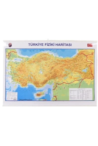 Interflex Inter 70x100 Türkiye Fiziki-siyasi Haritası (çift Taraflı Çıtalı) Int-820 ürün görseli 1