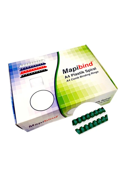 Mapi Bind 16mm Plastik Spiral Yeşil 100 Ad. ürün görseli 1