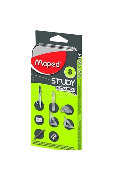 Maped Study Nikel Metal Kutu 8li Pergel Takımı / 119418 ürün görseli 1