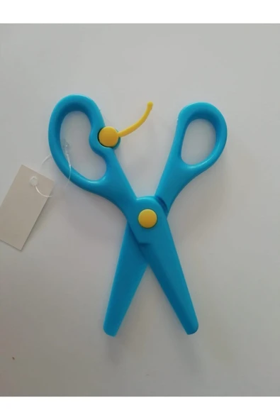 Südor Çocuklar Için Korumalı Mavi Plastik Kağıt Makas ürün görseli 1