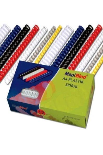 Mapi Mapibind Spiral Plastik 320-380 Syf 50 Li 38 Mm Beyaz 201 38 00 - 50'li Paket ürün görseli 1