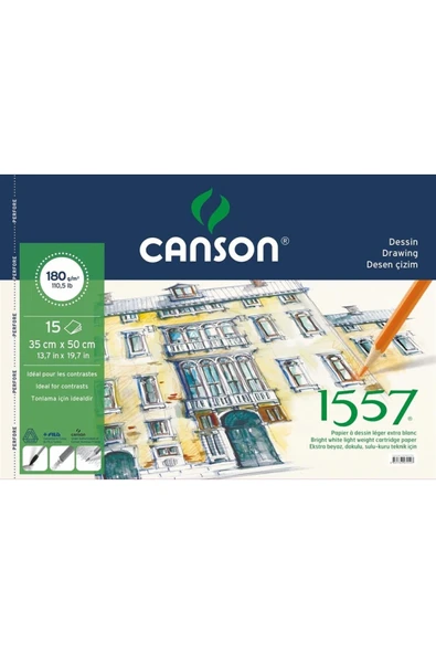 Canson 1557 Desen Çizim Defteri 180gr. 35x50cm ürün görseli 1