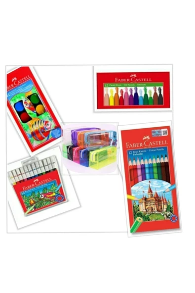 Faber Castell 4 Lü Boya Seti Fabercastel+seffaf Kalemlik Hediye ürün görseli 1