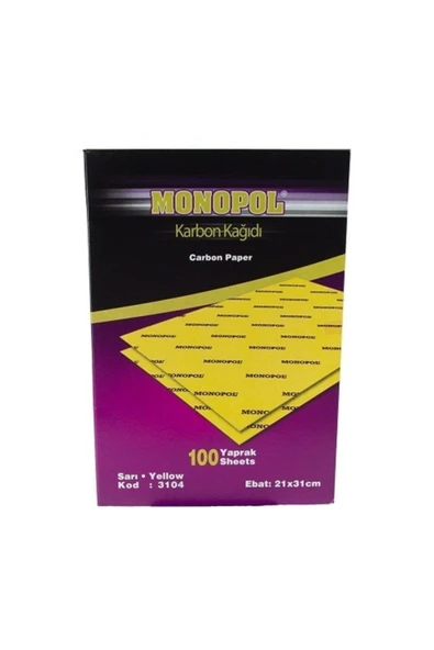 Monopol 3104 A4 Karbon Kağıdı Sarı 5 Li (5 Adet) ürün görseli 1