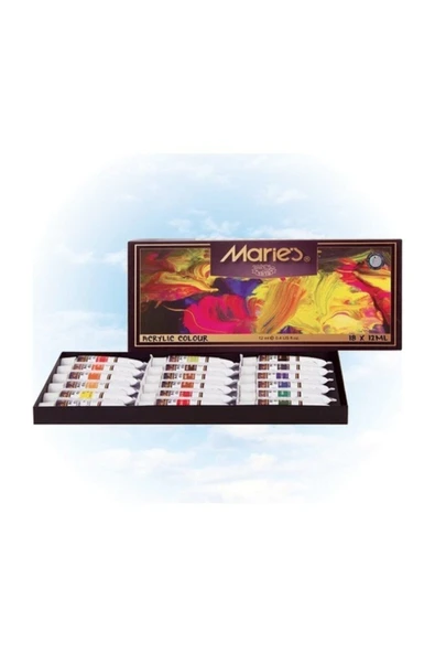 Maries Akrilik Boya 18 Renk x 18 ml (818b) ürün görseli 1