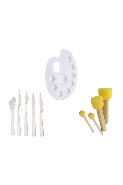 Rich Ponpon Fırça Ve Spatula 20cm Palet 3'lü Set ürün görseli 1