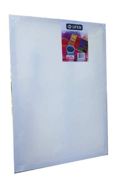 UFEN Pamuk Öğrenci İşi Yandan Zımbalı Beyaz Canvas Tuval 35x50 cm ürün görseli 1