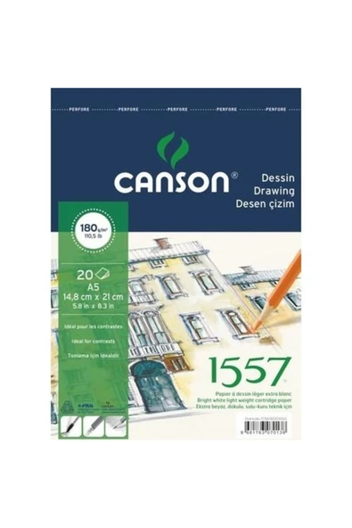 Canson 1557 Dessin Çizim Defteri 180gr. 20 Yaprak, A5 Boy ürün görseli 1
