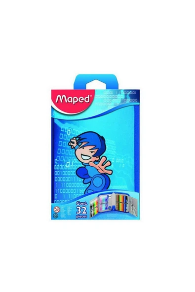 Maped Tek Katlı Mavi 32 Parça Içi Dolu Kalem Kutu 967811 ürün görseli 1