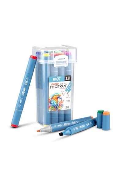 Rich Art-x Sketch Marker Çift Taraflı Kalem Seti 12 ürün görseli 1