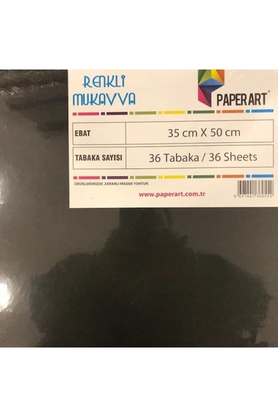 Paperart Renkli Mukavva 35x50 Cm Siyah 1,0 Mm 36 Lı (1 Paket 36 Adet) ürün görseli 1